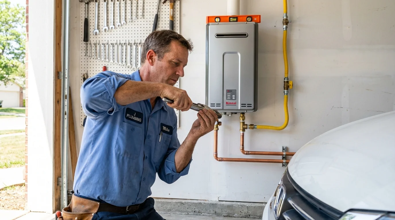 Tankless water heater installation by a Johns Plumbing LLC plumber in Silsbee